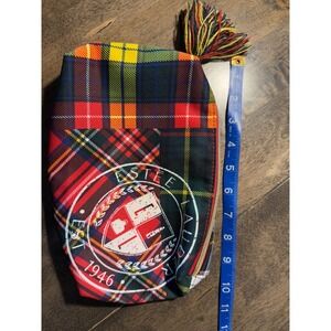 Estee Lauder‎ Women Make-up Cosmetic Bag Red Blue Green Tartan Plaid with Tassel